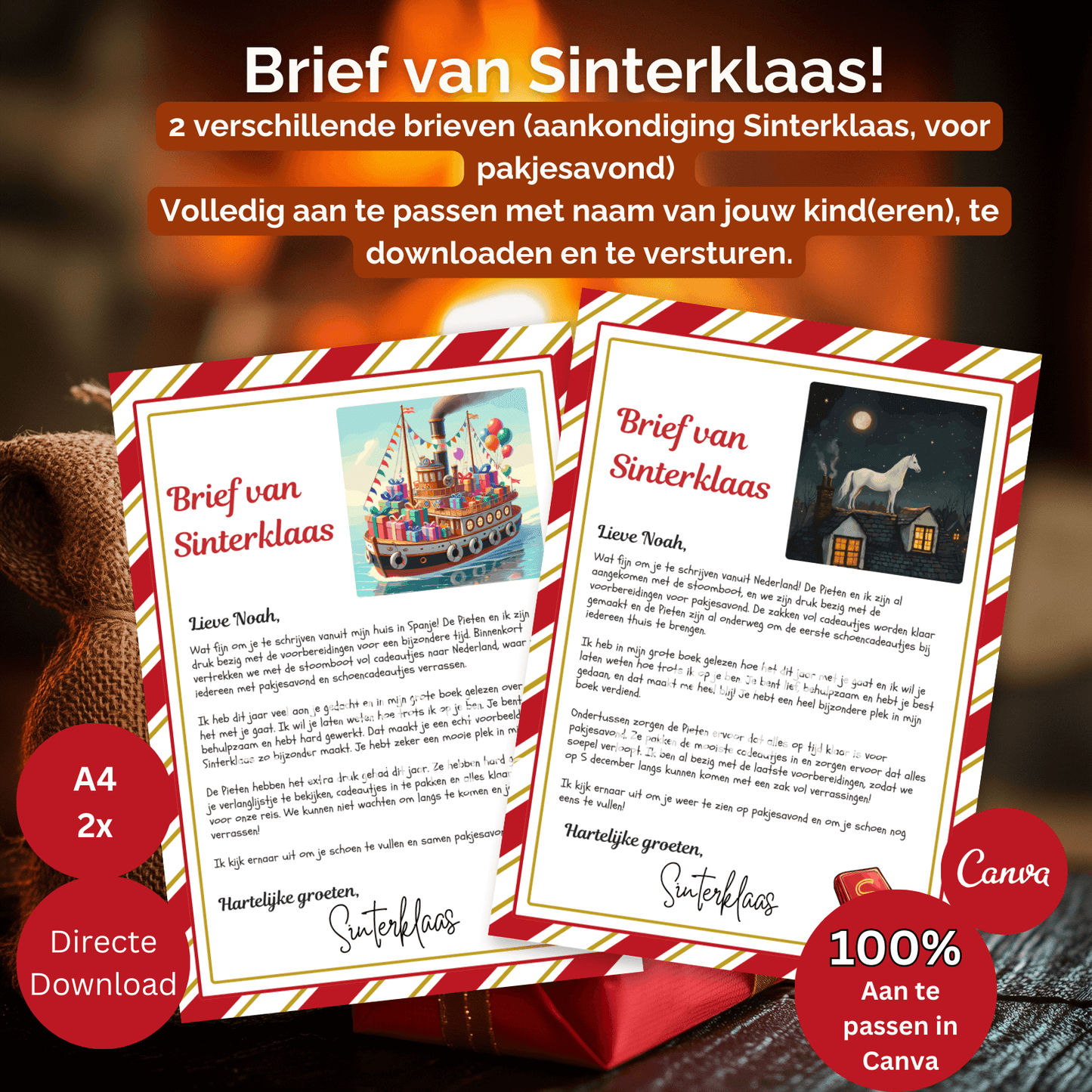 Brief van Sinterklaas sjabloon: eenvoudig te personaliseren voor elk kind
