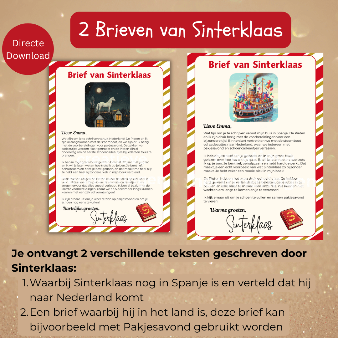 Brief van Sinterklaas downloaden en geven aan je kind