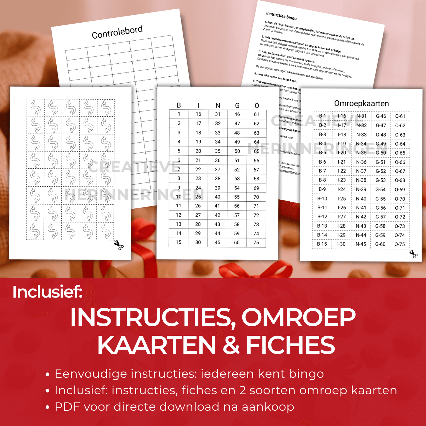 Download en print eenvoudig deze Sinterklaas bingo met cijfers, omroepkaarten en fiches