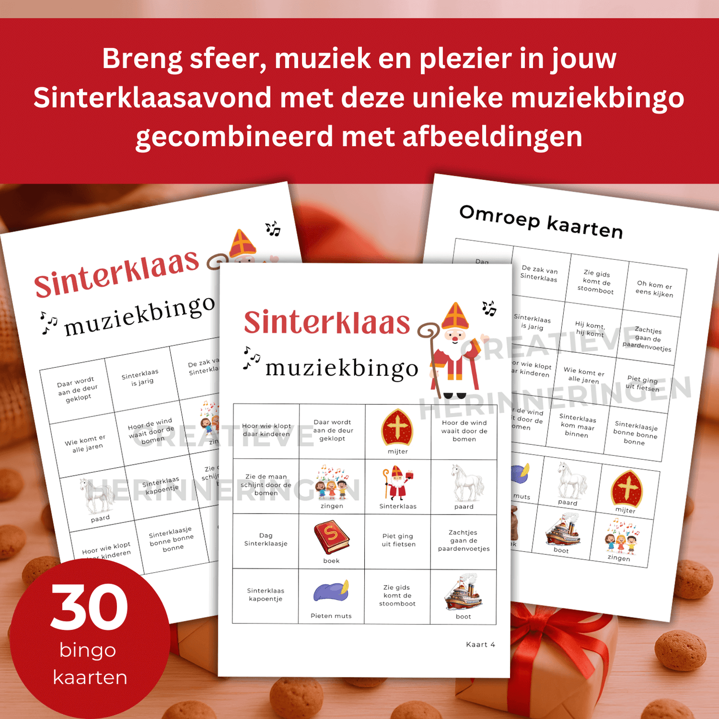 Feestelijk sinterklaas spelletje: muziekbingo met Sinterklaasliedjes en plaatjes