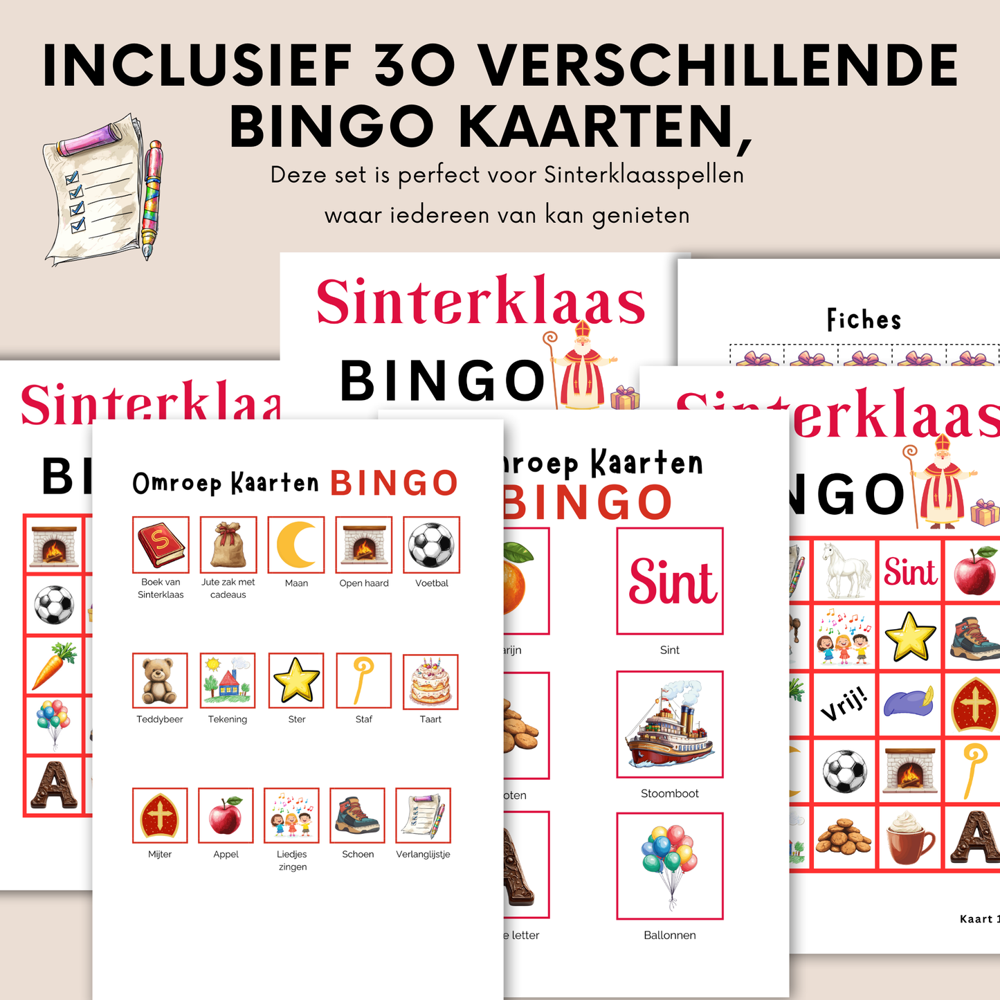 Sinterklaas spelletjes: Sinterklaas Bingo (digitale download)