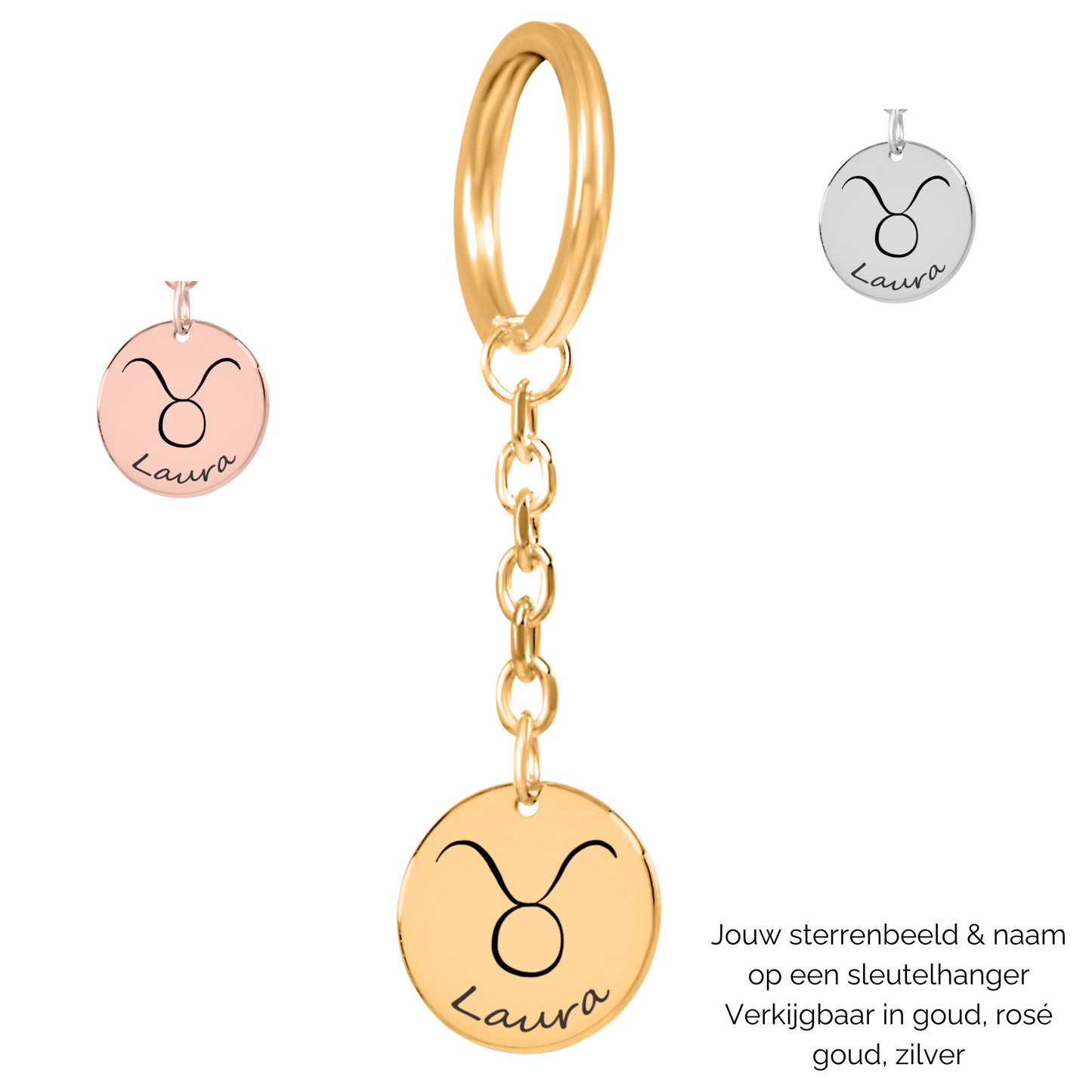 Sleutelhanger sterrenbeeld hanger met naam gegraveerd