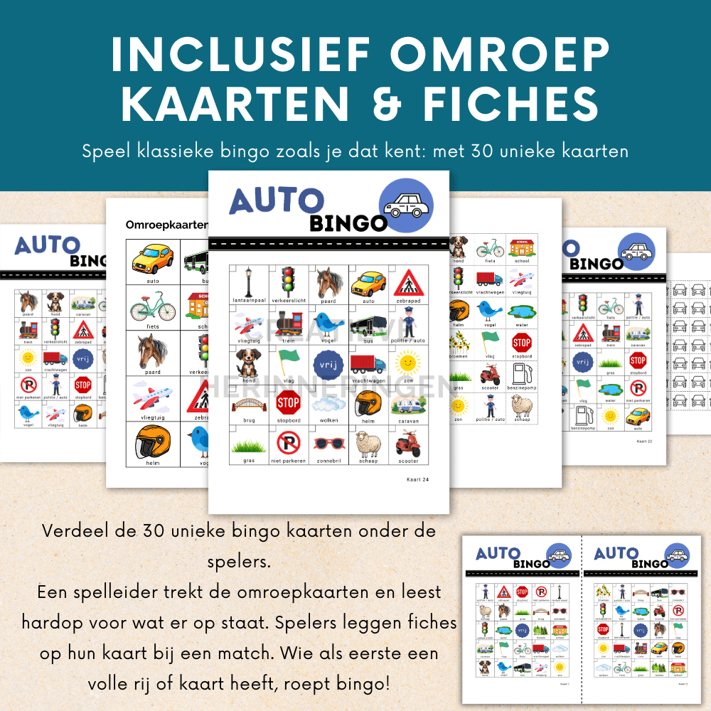 2-in-1 auto bingo game voor onderweg afstrepen of klassiek bingo spelen met omroepkaarten