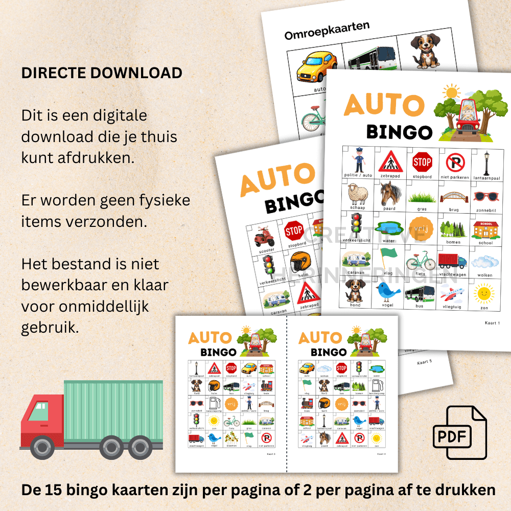 Auto bingo kinderen zorgt voor plezier en gezelligheid op de achterbank tijdens vakanties of dagjes uit