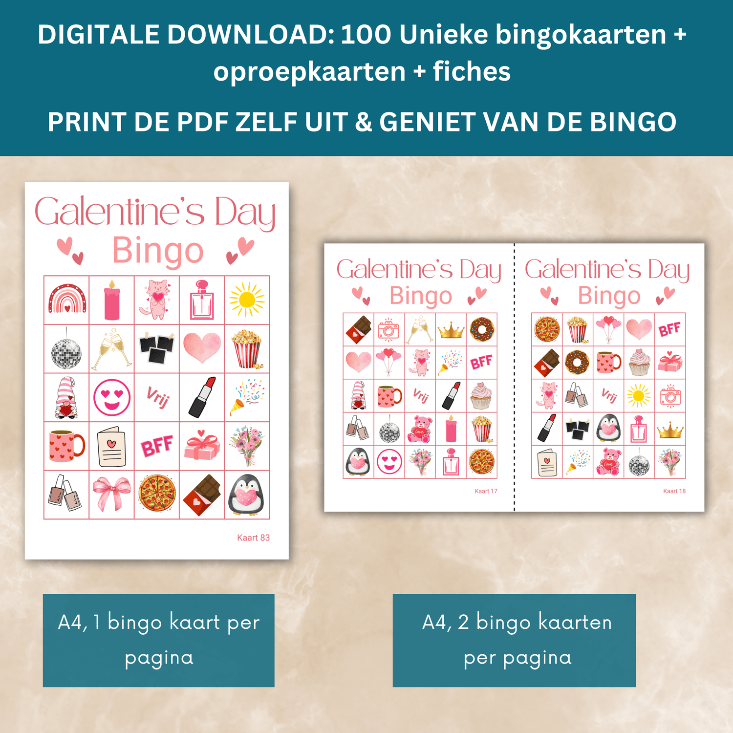 Bingo voor vriendinnen: perfect voor Galentine's Day feest