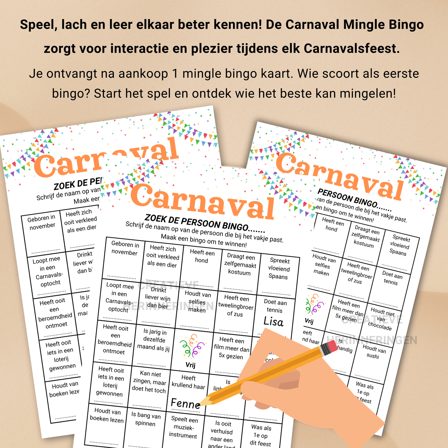 Carnaval Mingle Bingo – perfect voor Carnavalsverenigingen en vriendengroepen