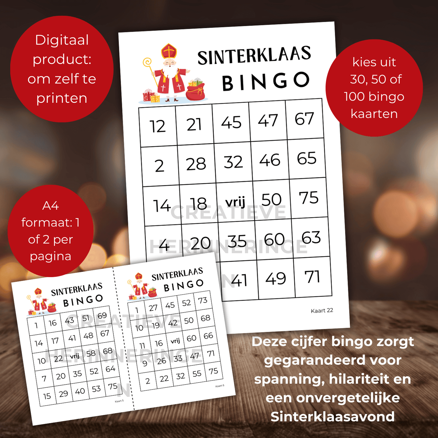 Sinterklaas bingo met cijfers spelen als spelletje met pakjesavond