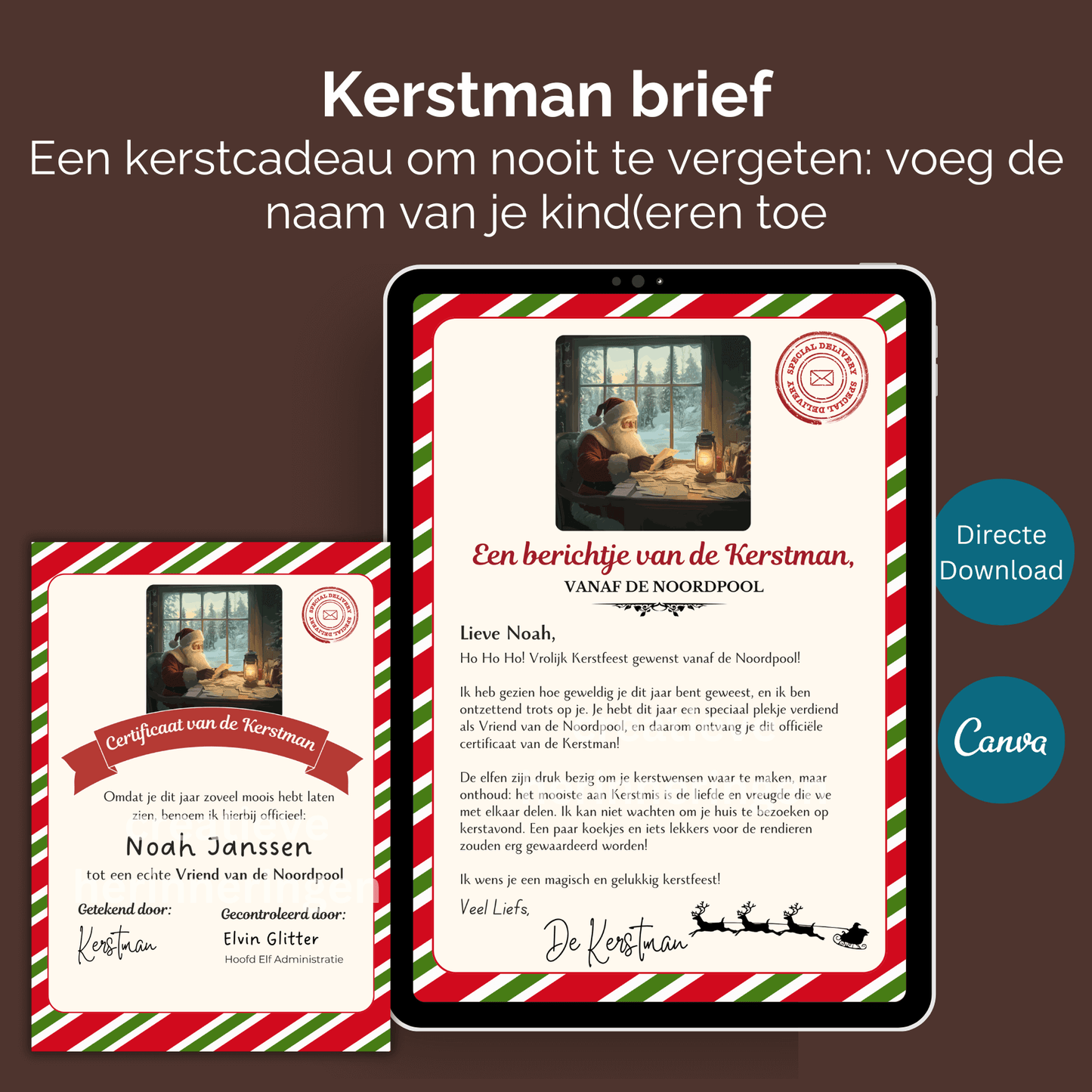 Kerstman brief gepersonaliseerd voor kinderen