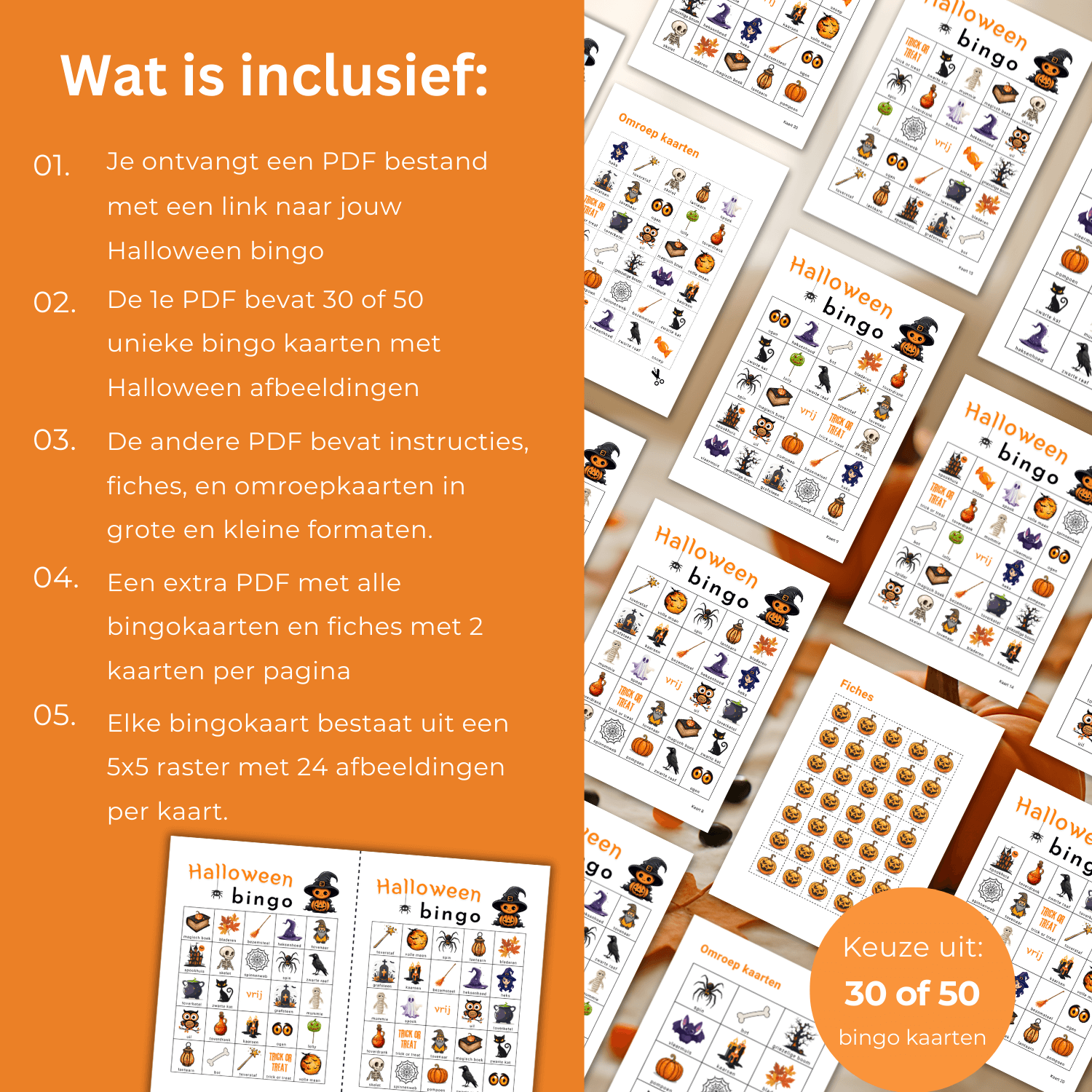 Halloween activiteit: bingo spel geschikt voor volwassenen en kinderen