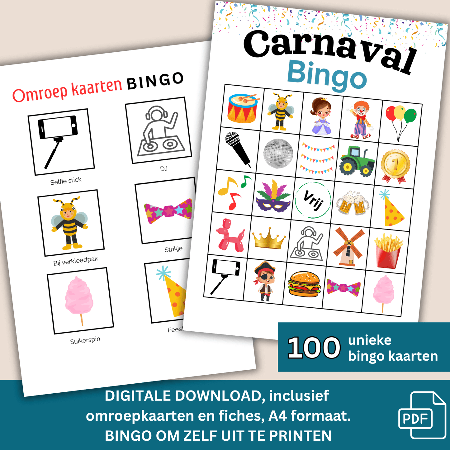 Carnavalsfeest Bingo – het leukste digitale bingo spel voor Carnaval, tot 100 spelers