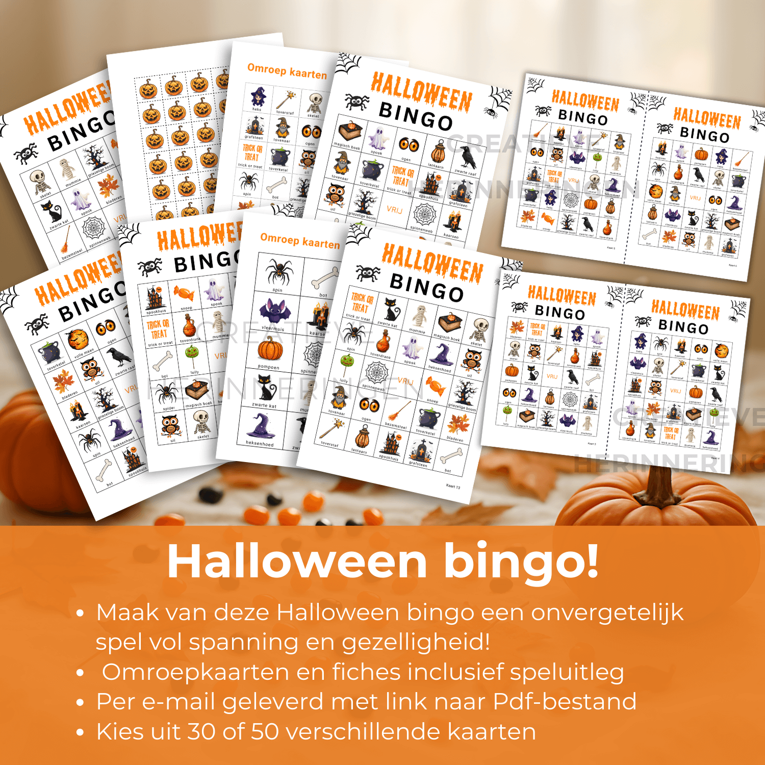 Halloween bingo voor een onvergetelijke halloween voor jong en oud (30 kaarten)