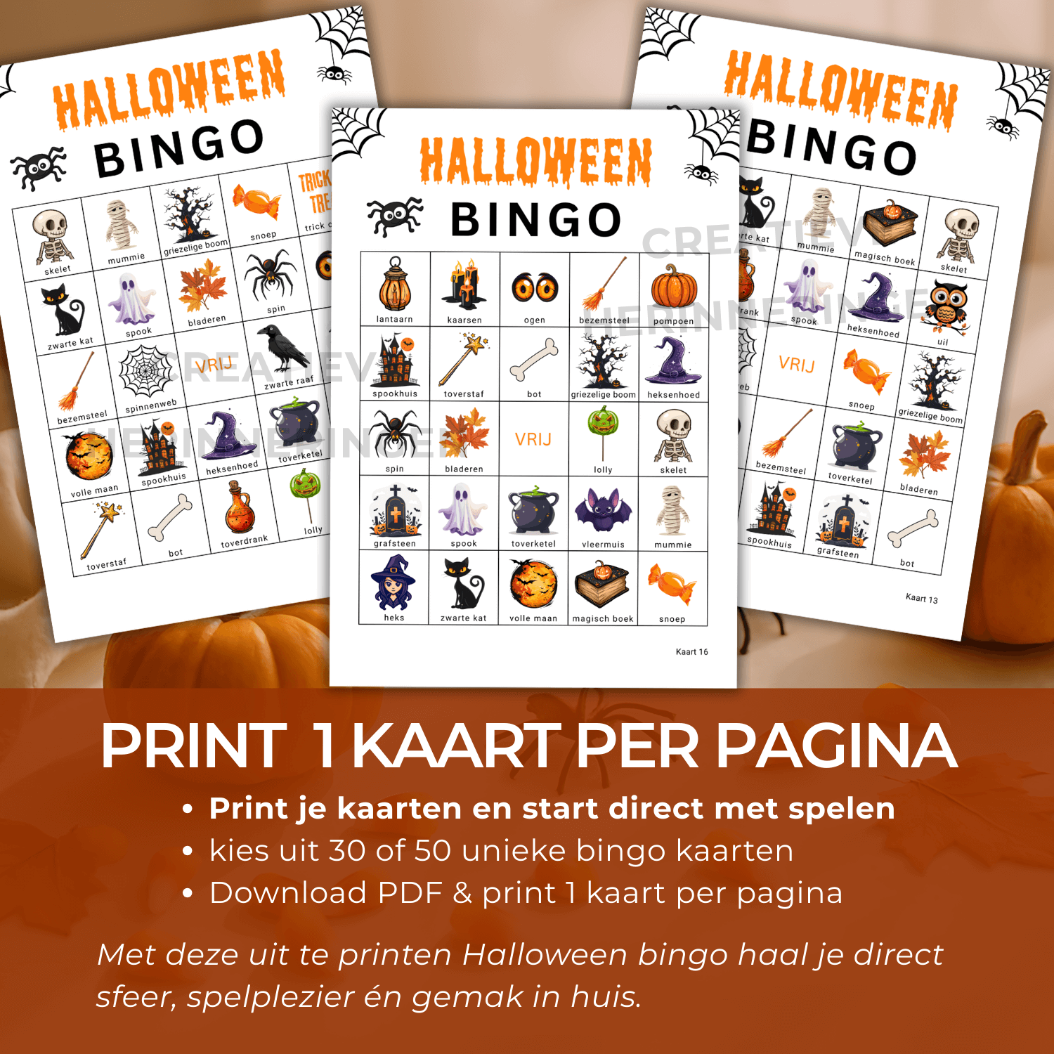 Leuke Halloween bingo voor volwassenen, spelletje voor Halloween feest