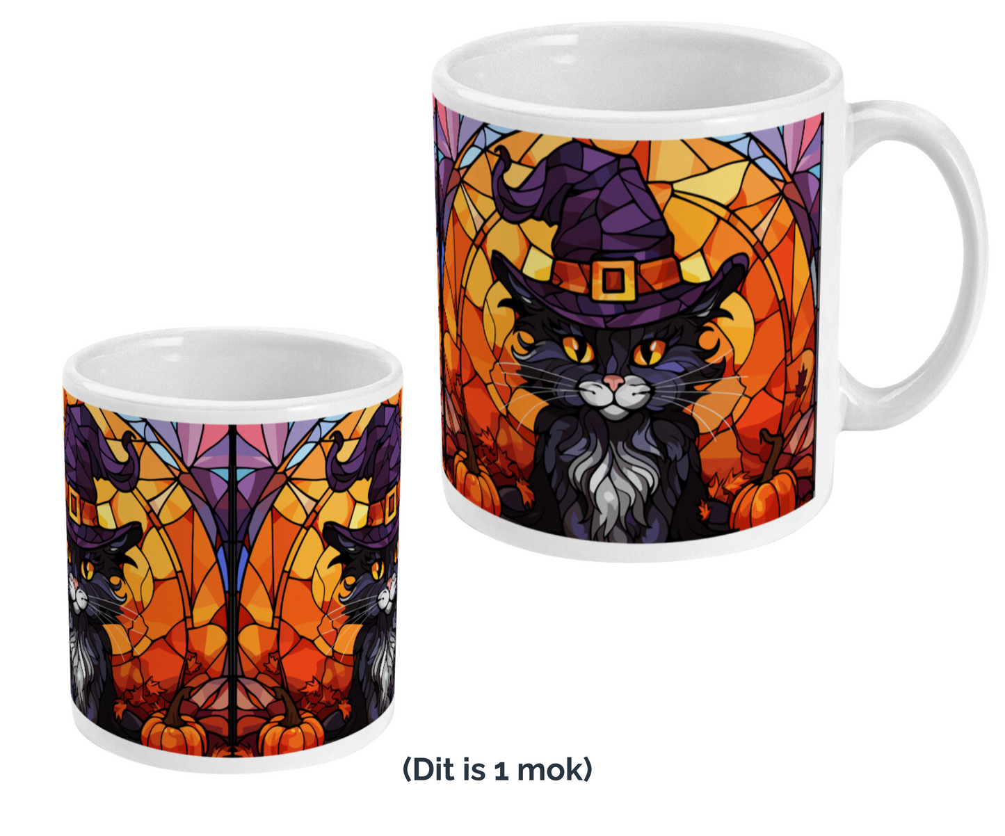 Mok halloween met halloween kat met hoed