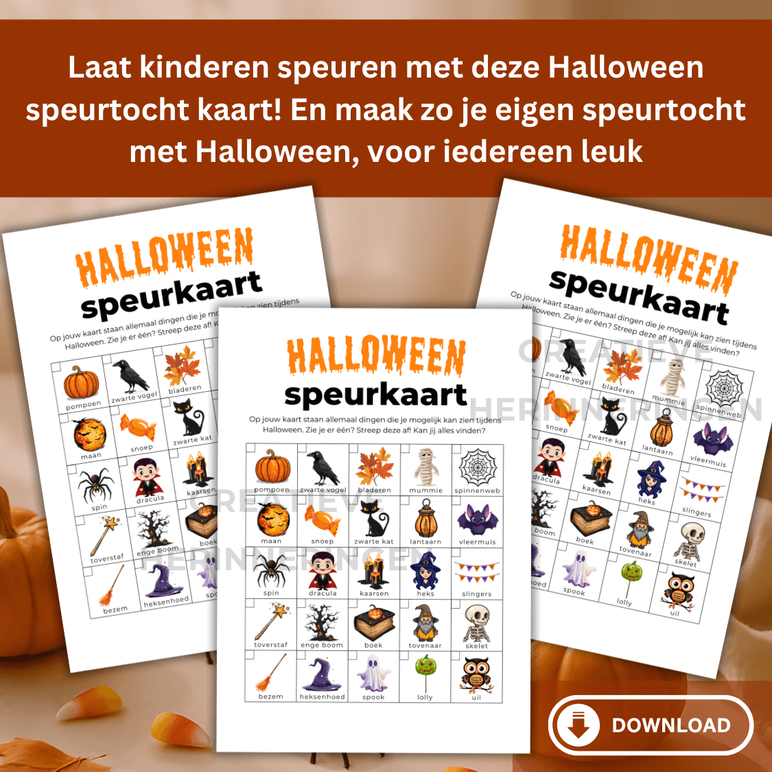 Halloween spelletjes voor kinderen om te printen en als een speurtocht met Halloween te spelen