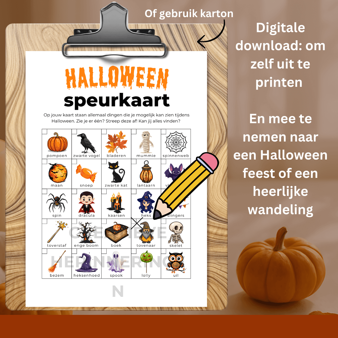 Maak een Halloween speurtocht om te zoeken, vinden en afstrepen op je kaart
