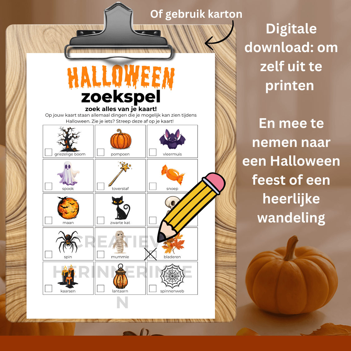 Halloween zoekkaart voor kinderen om te downloaden en printen