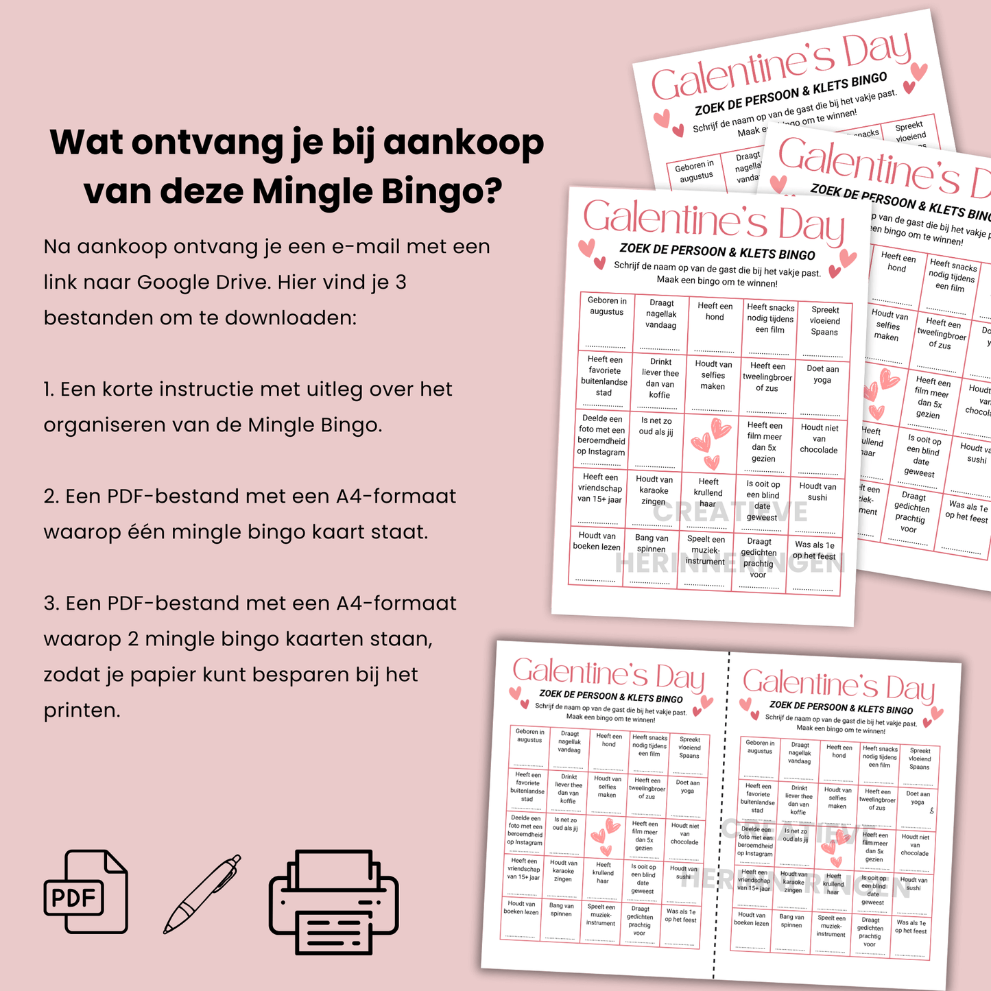 Spel voor Galentine’s Day: Zoek de gast bingo en maak plezier