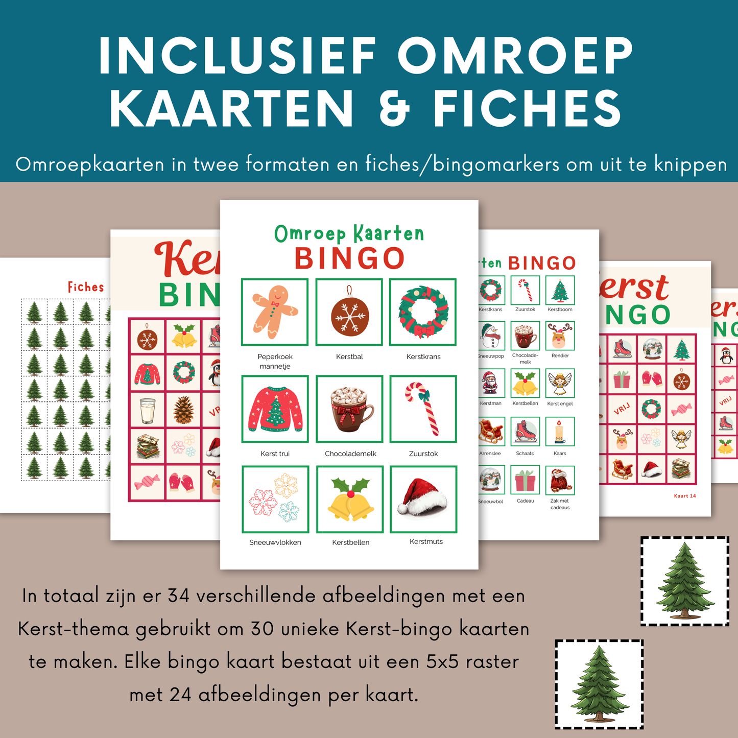 Kerstbingo, om online bingo te spelen of kerstbingo kaarten printen (PDF)