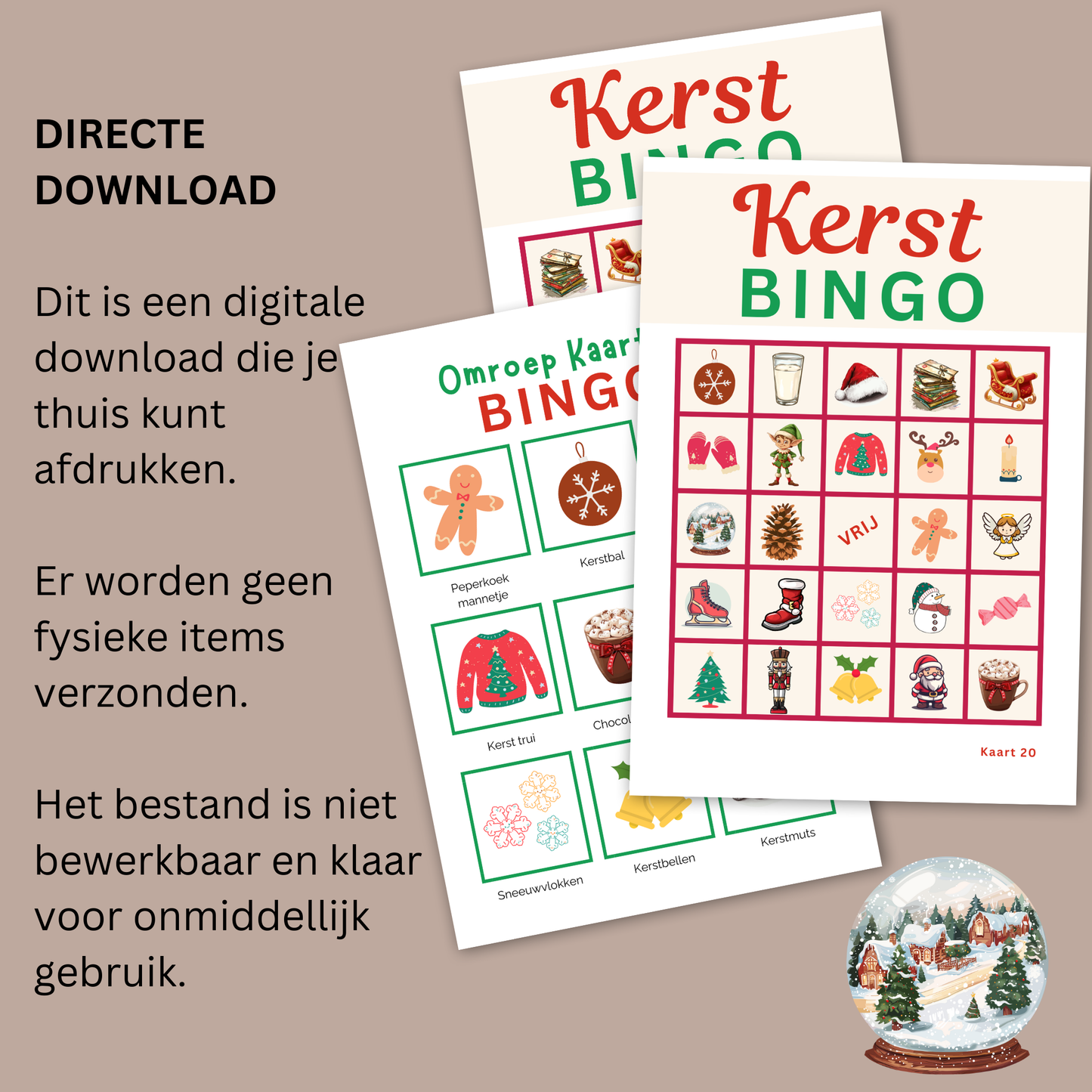 Kerstbingo, om online bingo te spelen of kerstbingo kaarten printen (PDF)
