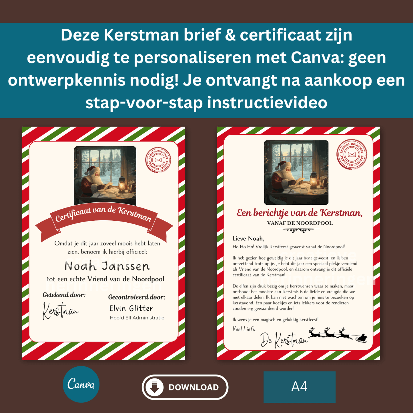 Kerstman brief gepersonaliseerd voor kinderen