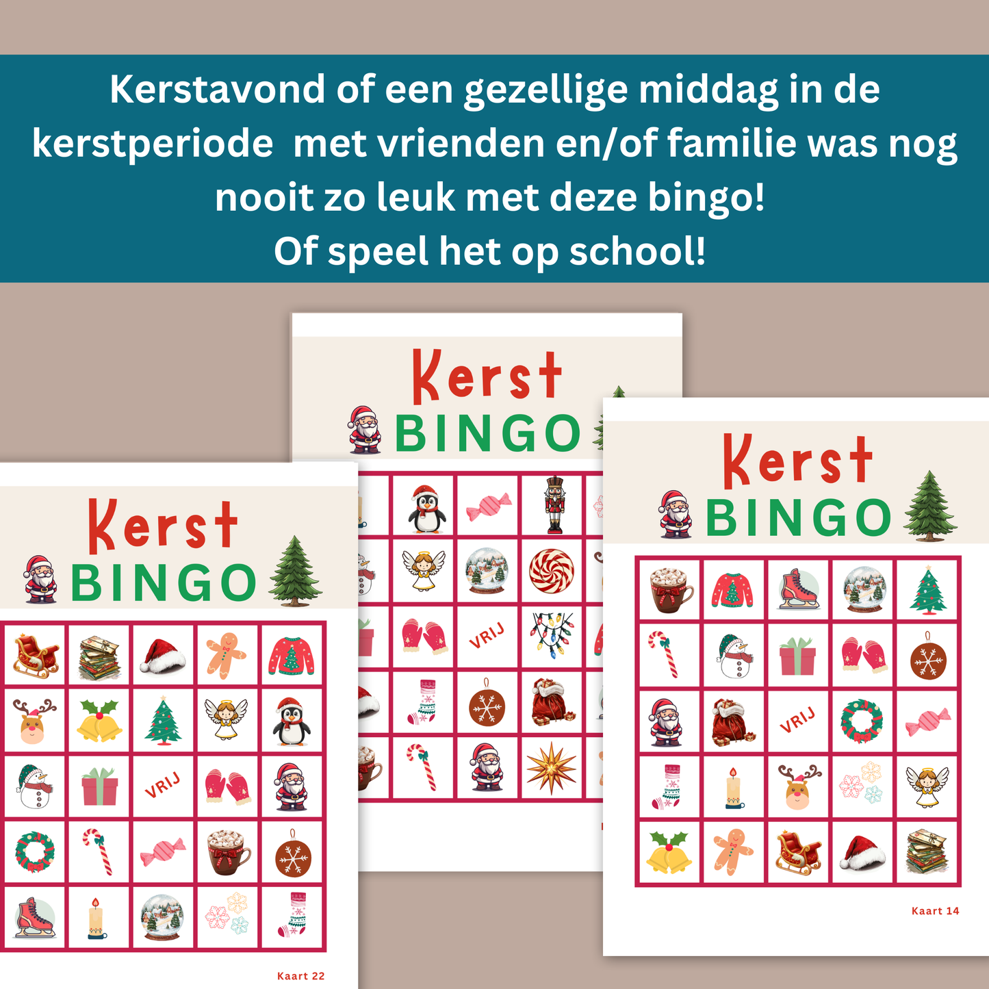 Kerstmis bingo: printbare kaarten of speel online met vrienden of familie