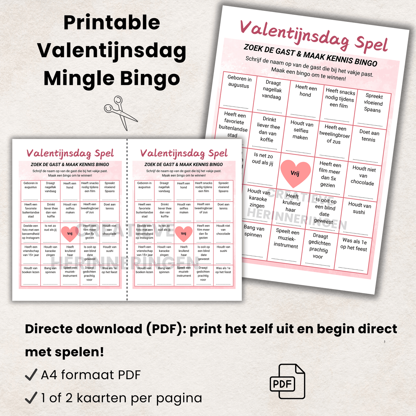 Leuk Valentijnsdag spel met Mingle Bingo kaarten: leer elkaar nog beter kennen