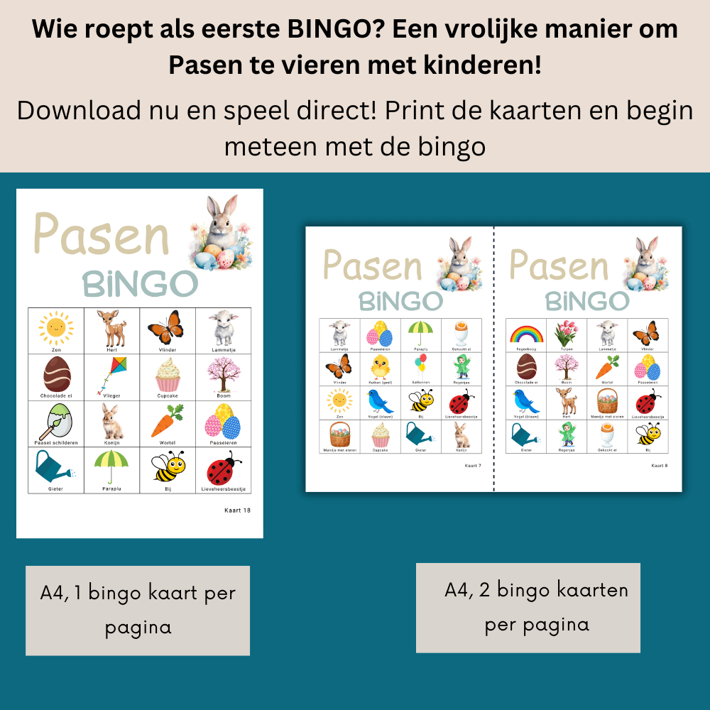 Paasbingo PDF met 30 bingo kaarten voor kinderen: perfect voor in de klas
