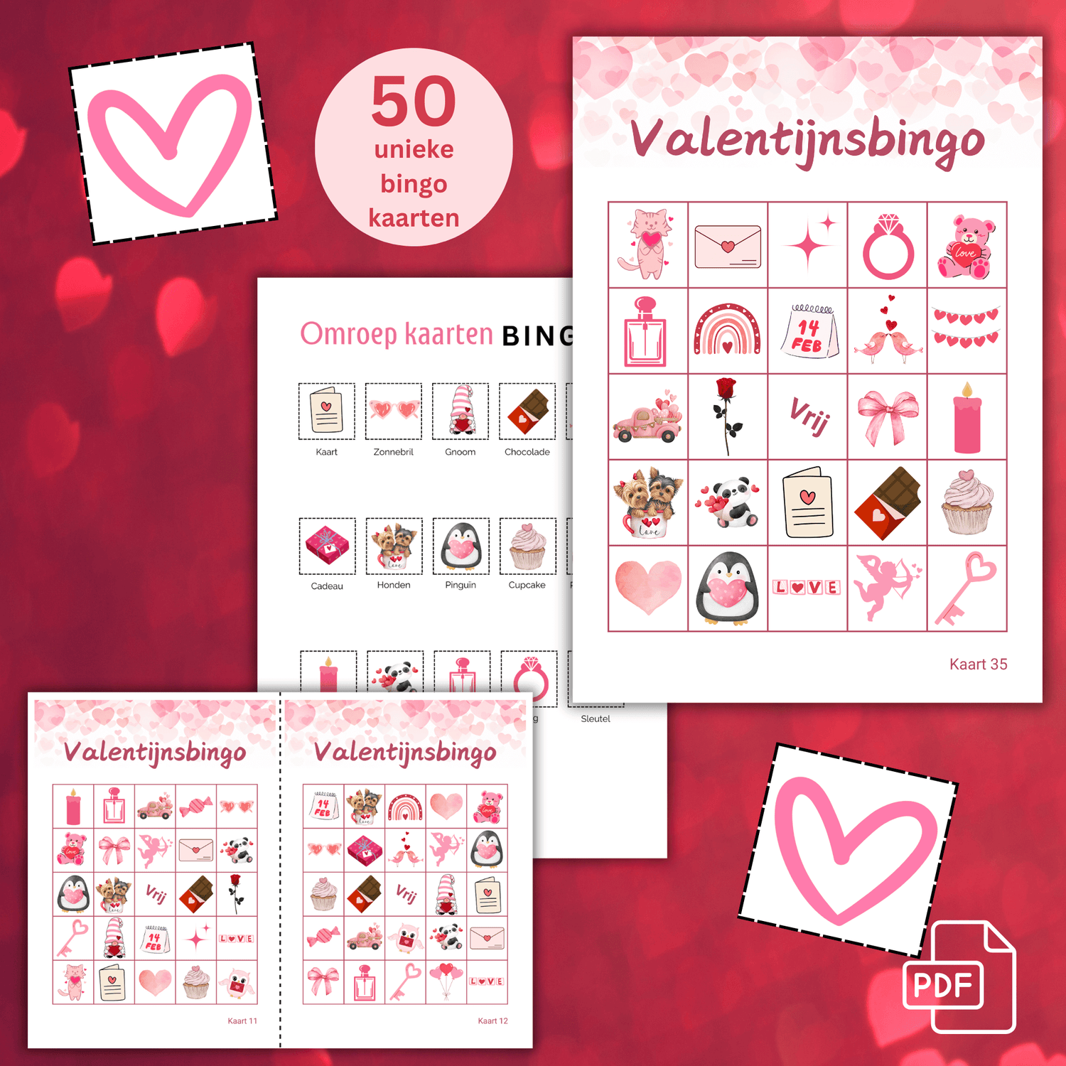 Gezellige Valentijn activiteiten voor ouderen: Printbare bingo als PDF