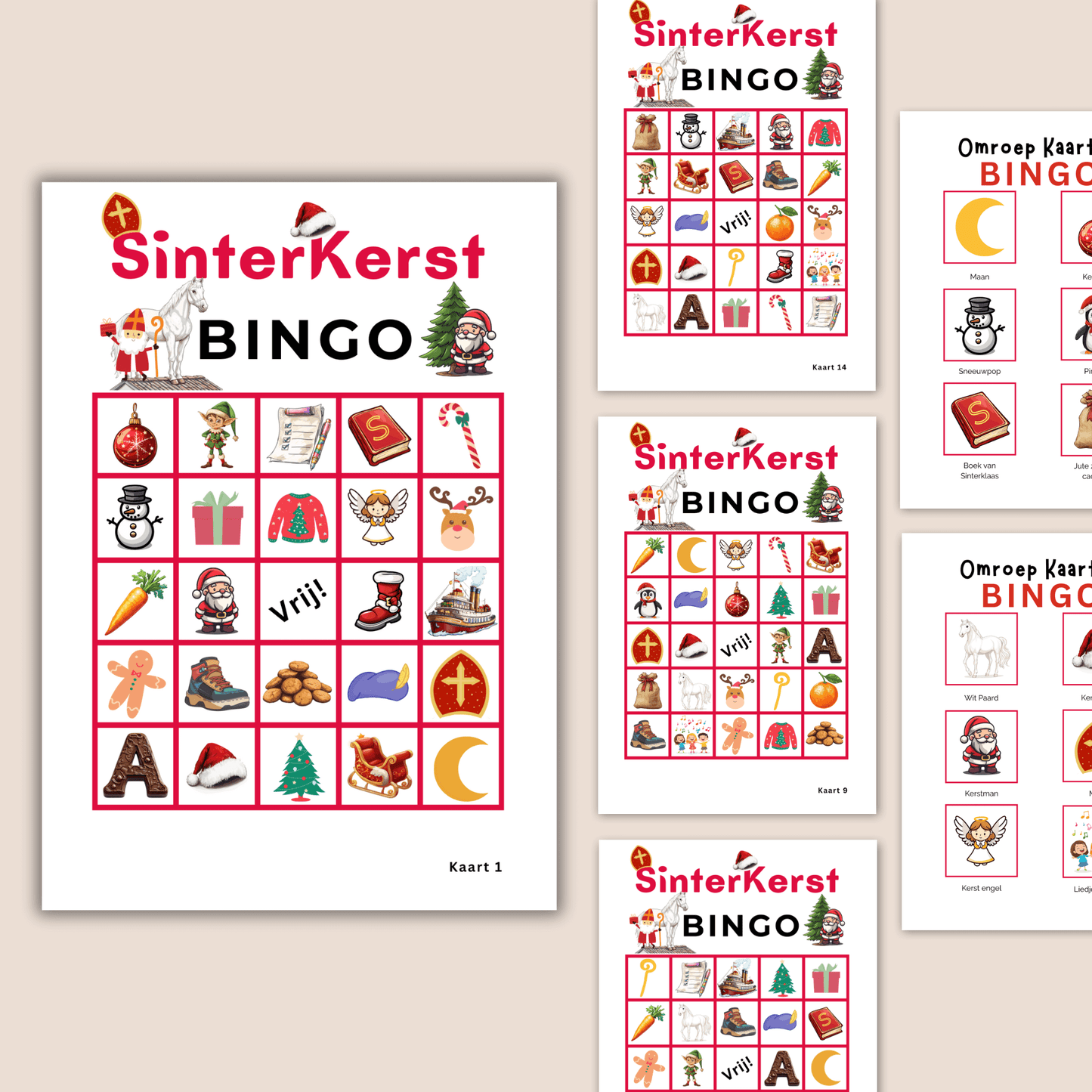 SinterKerst Bingo spel voor de leukste spelletjesavond! Digitale download