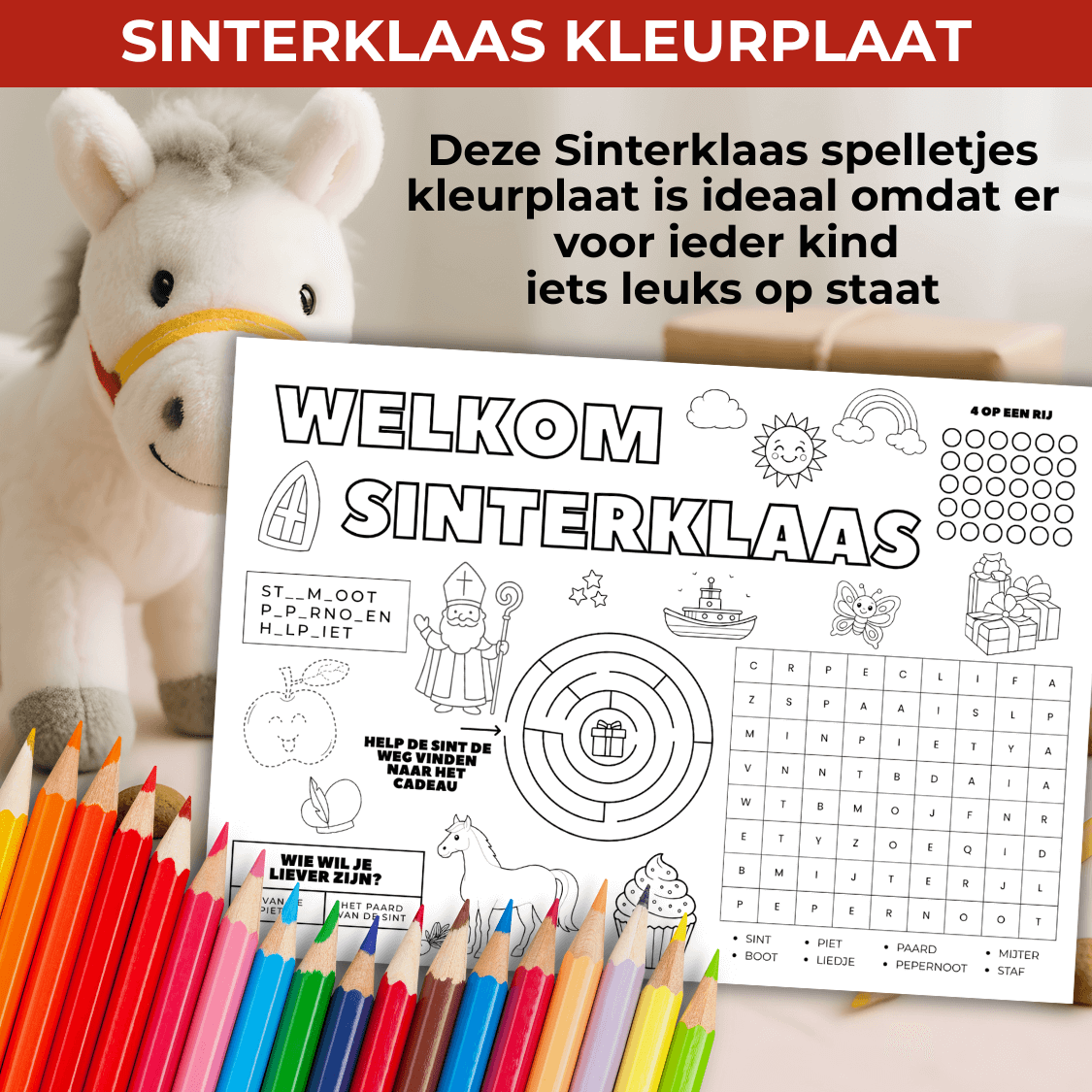 Sinterklaas puzzel placemat voor kinderen