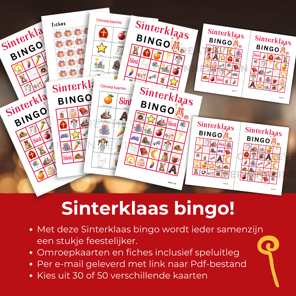 Leuk Sinterklaas spel om cadeautjes uit te pakken, speel Sinterklaas bingo!