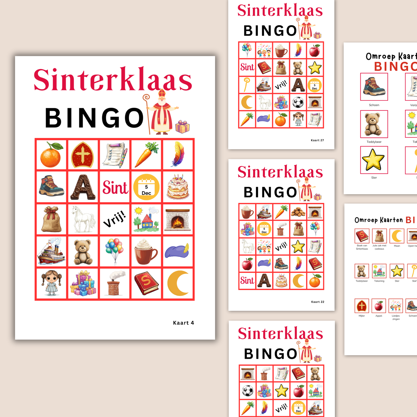 Sinterklaas spelletjes: Sinterklaas Bingo (digitale download)