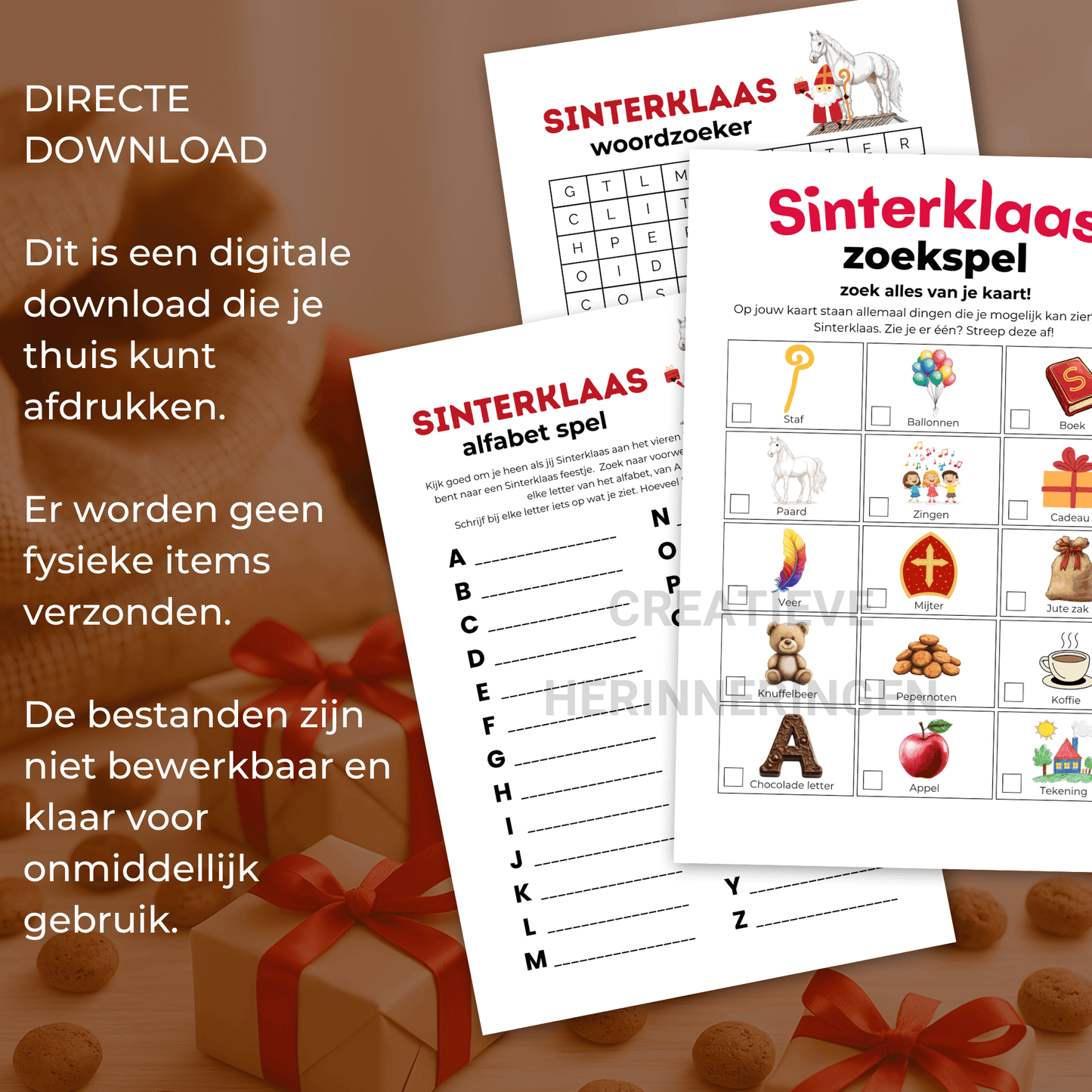 PDF bundel met 3 Sinterklaas spellen voor thuis of in de klas