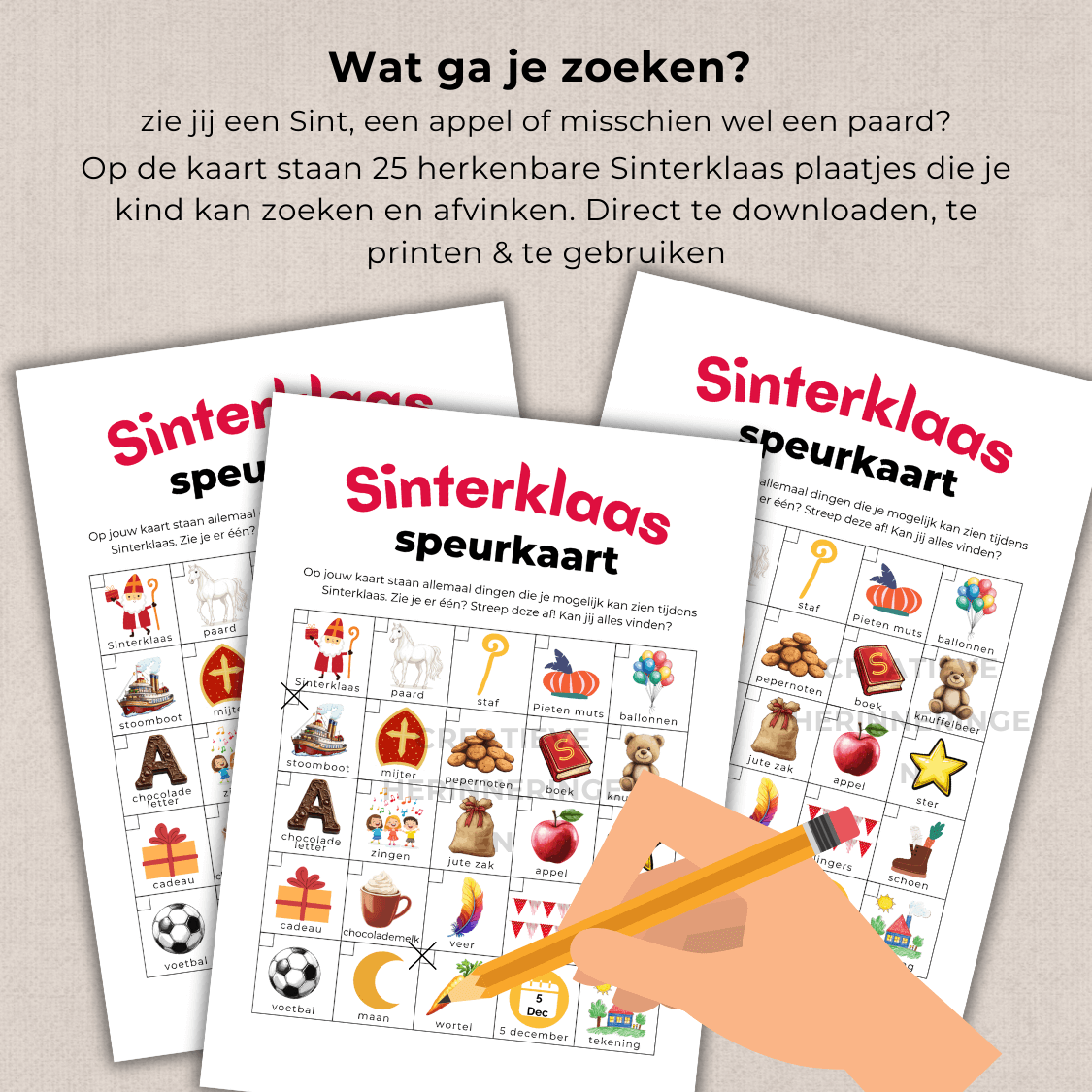 Speurtocht Sinterklaas met zoekplaatjes voor kinderen