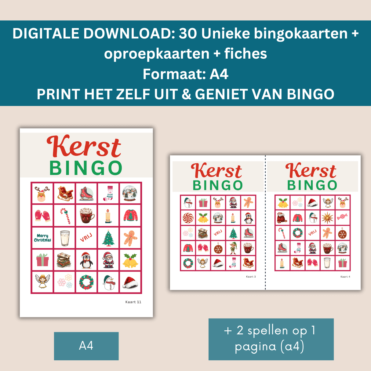 Speel kerstbingo als het leukste kerst spelletje met familie en vrienden