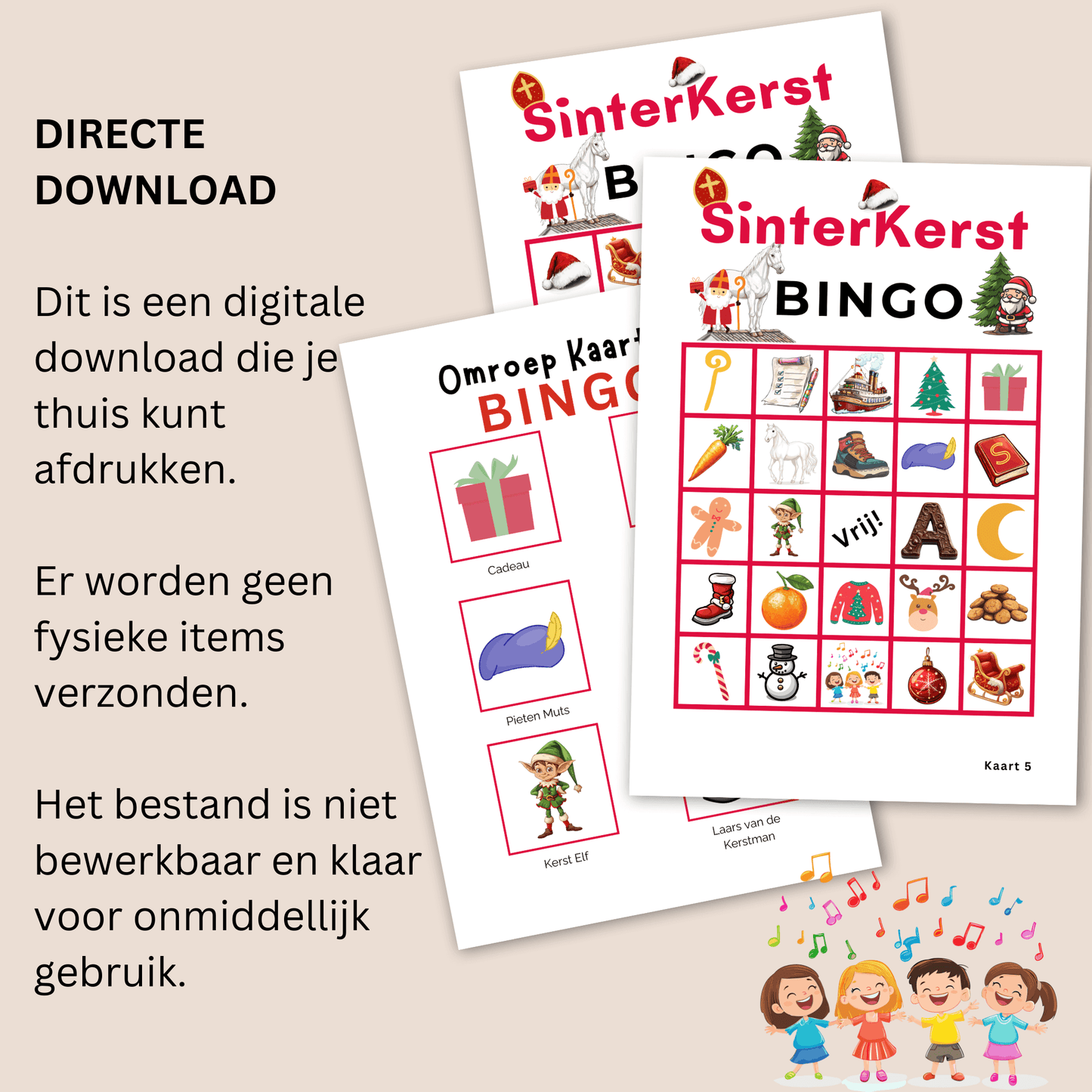 SinterKerst Bingo spel voor de leukste spelletjesavond! Digitale download