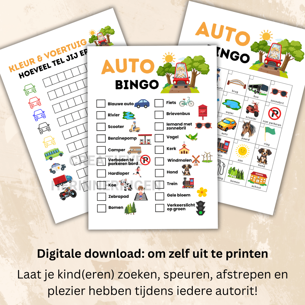 Drie spelletjes auto die kinderen onderweg vermaken: afwisselend, leerzaam en makkelijk mee te nemen