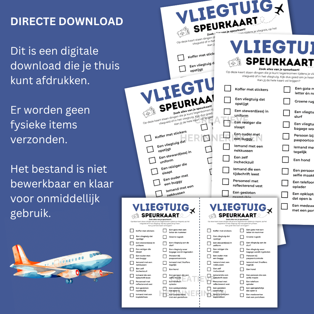 Vliegtuig spel (zoekspelletje) voor kinderen om te downloaden en printen