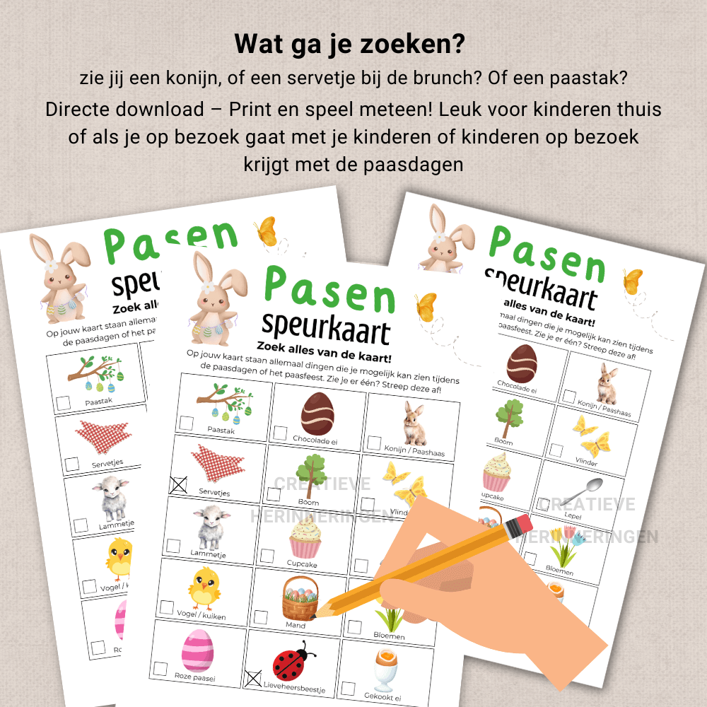 Speurkaart kinderen Pasen: direct te downloaden en uit te printen pdf