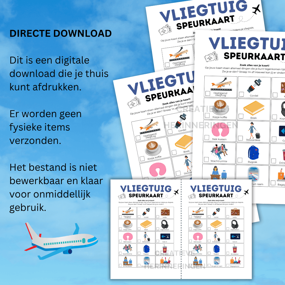 Speurkaart vliegtuig om spelenderwijs te ontdekken