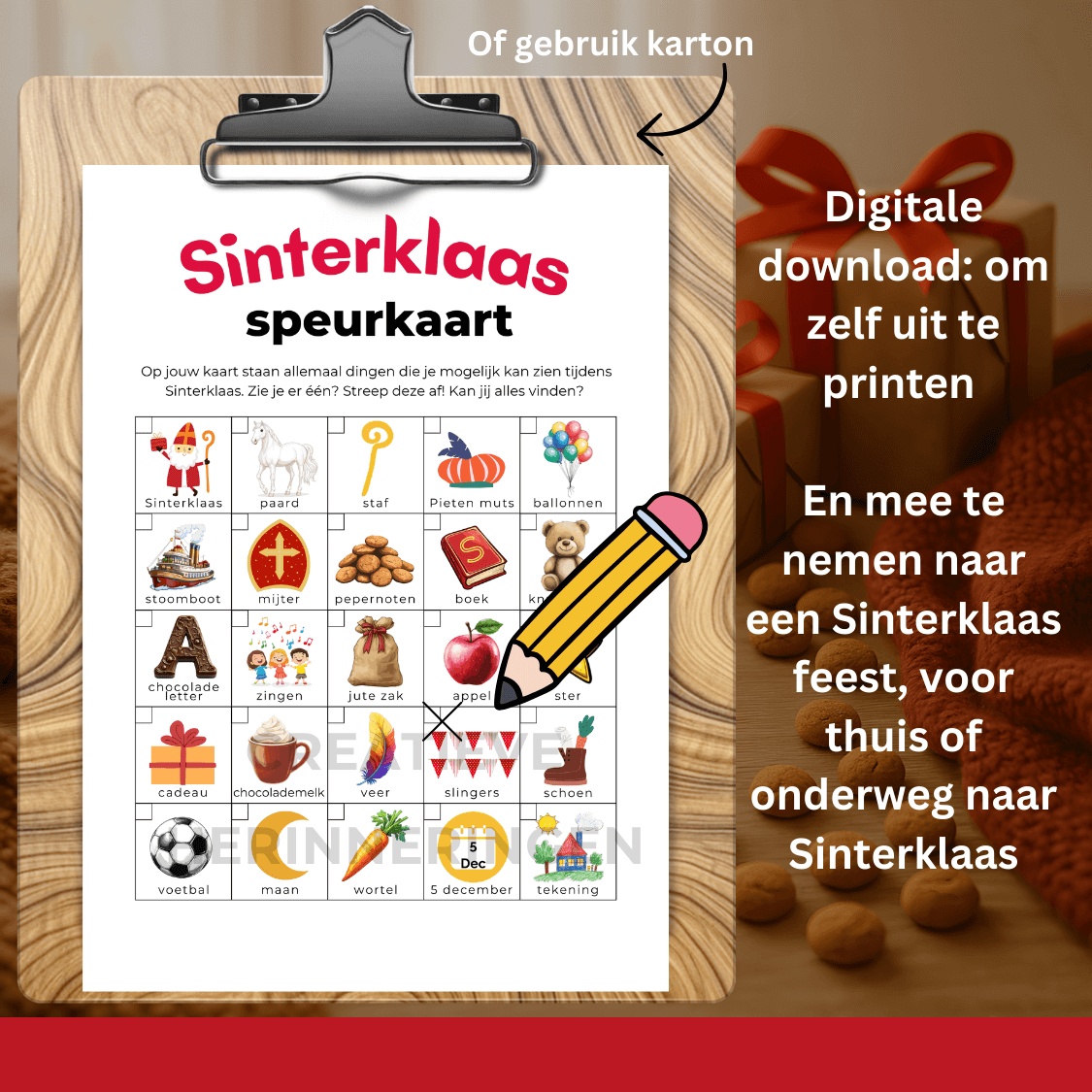 Speurtocht Sinterklaas thuis of buiten met uit te printen speur kaart