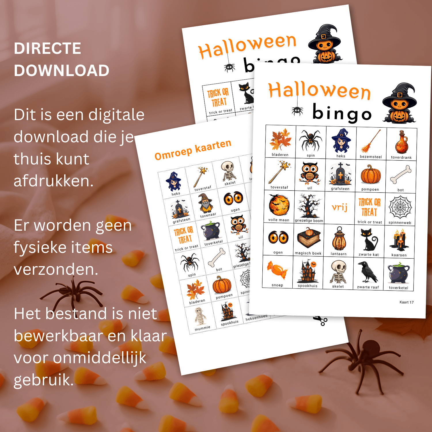 Print eenvoudig je eigen Halloween bingo kaarten als een leuke Halloween activiteit