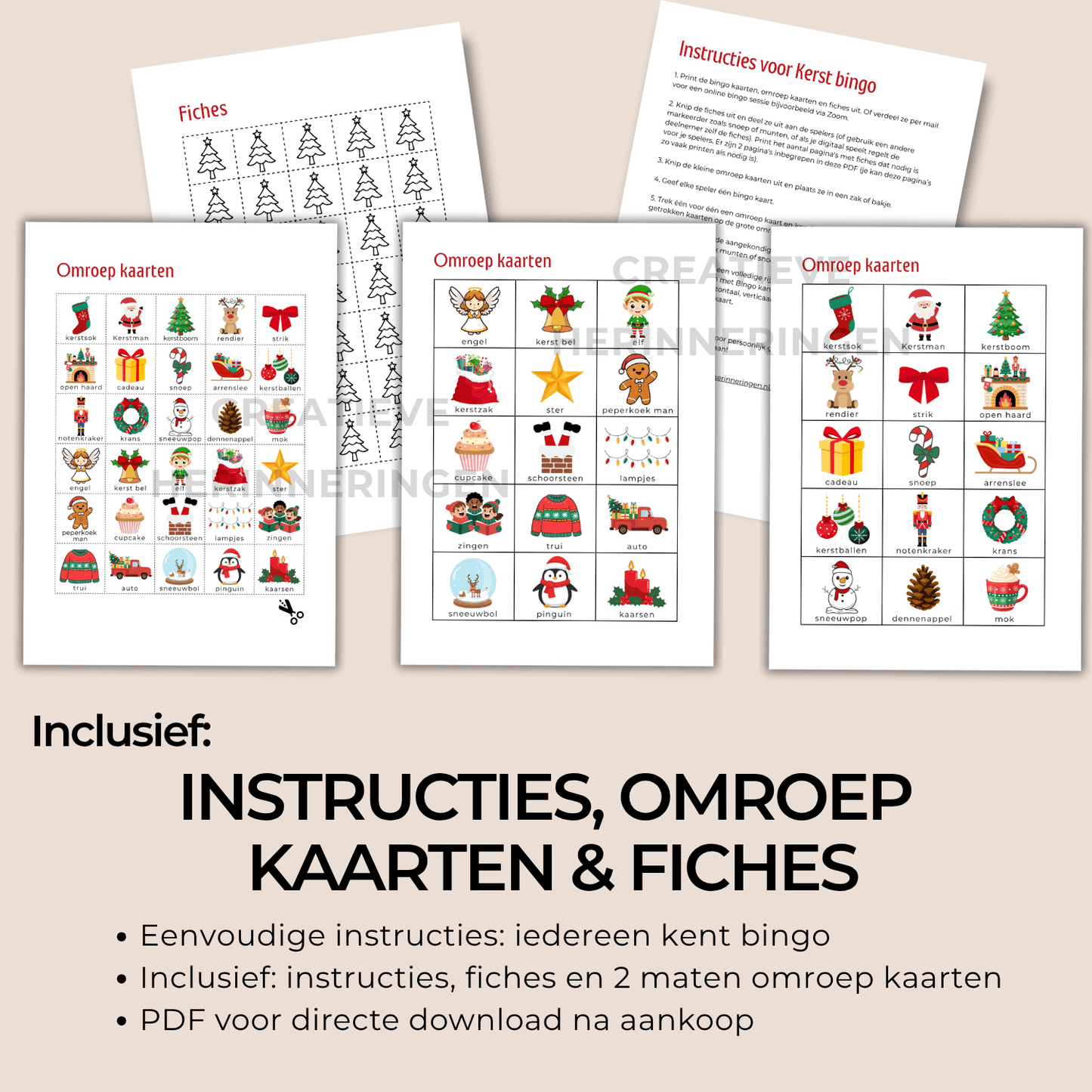 Kerstmis bingo spel om samen te spelen tijdens de feestdagen