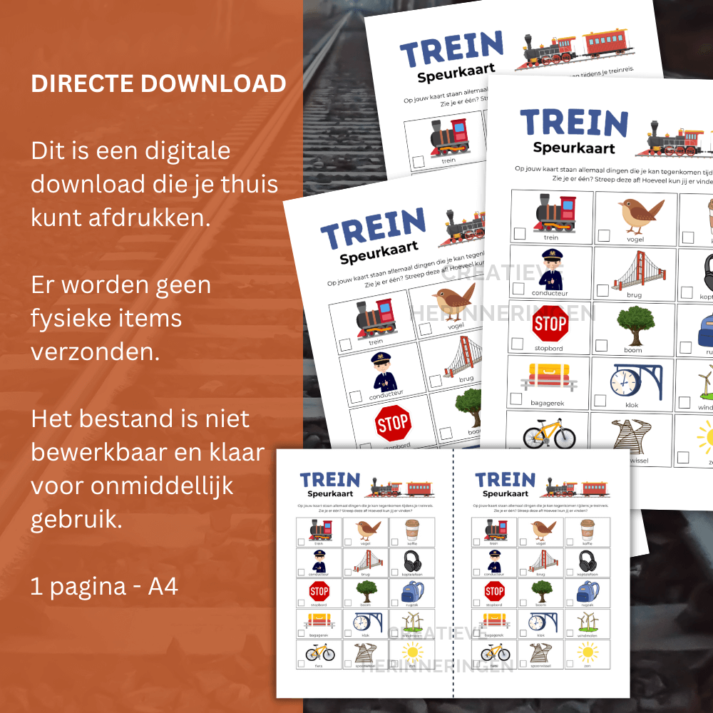 Kinderen in trein spelen zelfstandig met speurkaart in trein thema