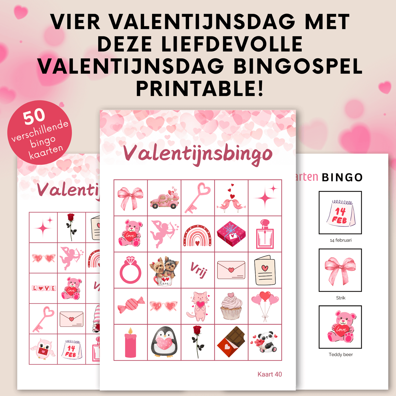 Bingo als Valentijn activiteit voor ouderen: Download de PDF met 50 verschillende digitale bingo kaarten PDF