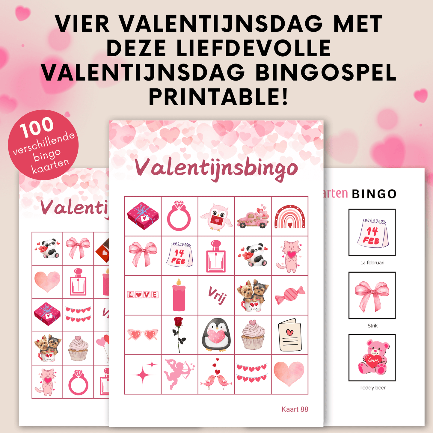Digitale Valentijnsbingo: Perfect spel voor groepen tot 100 spelers op Valentijnsdag