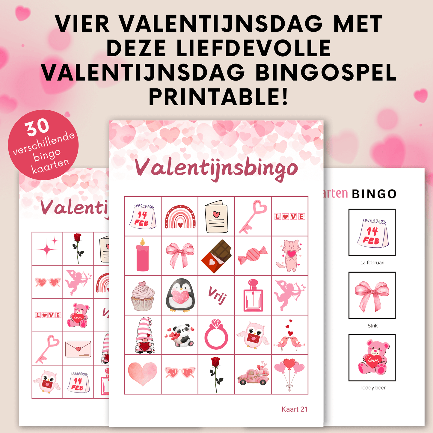 Gezellige Valentijnsdag bingo: perfect voor families en groepen tot 30 personen