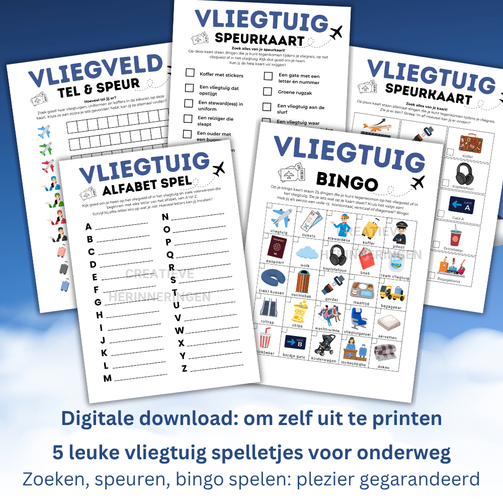 Uit te printen vliegtuig spelletjes voor kinderen van diverse leeftijden