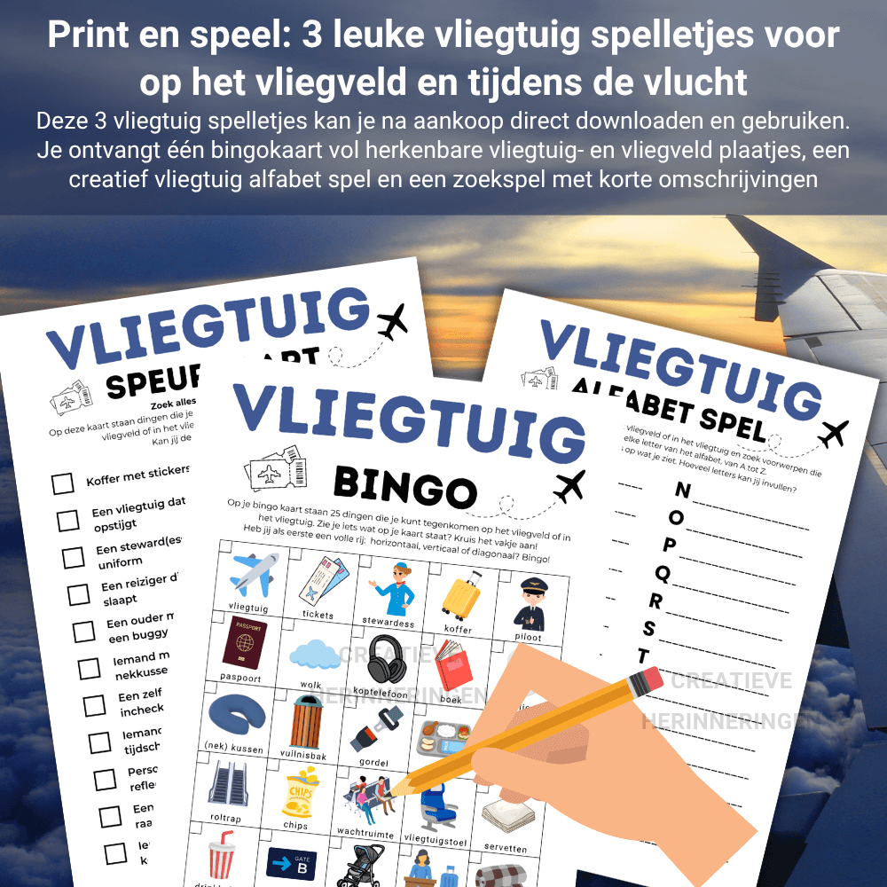 Afwisselende spelletjes voor tijdens de vliegreis met kinderen