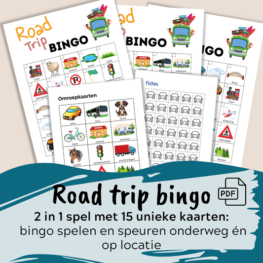 15 unieke roadtrip bingo game kaarten voor kinderen onderweg en thuis bingo spelen